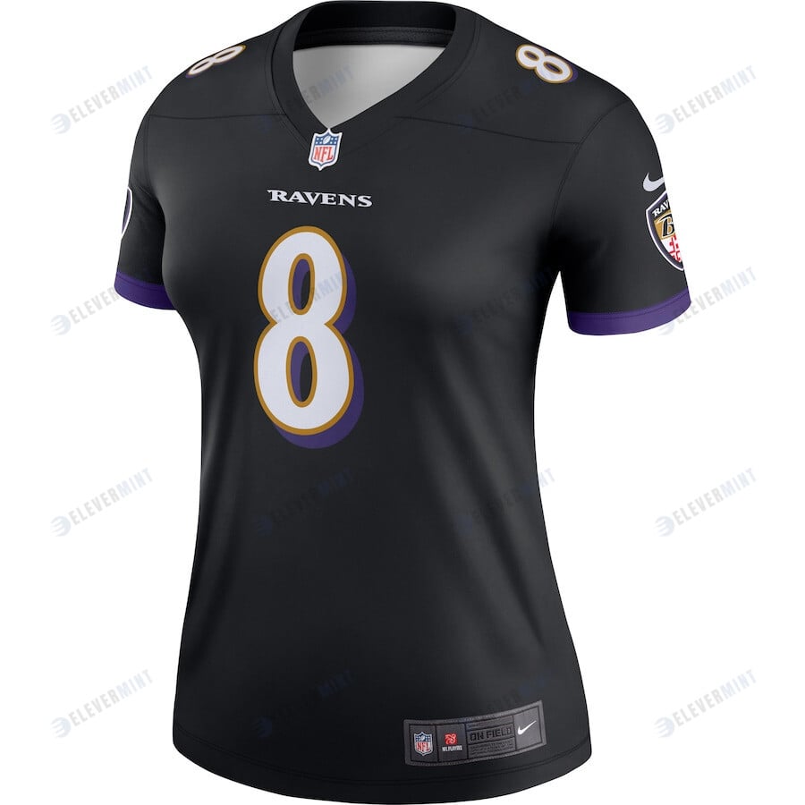 Lamar Jackson 8 Baltimore Ravens Women's Legend Team Jersey - Black