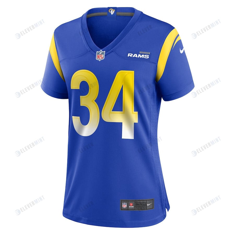 Tanner Ingle 34 Los Angeles Rams Game Women Jersey - Royal