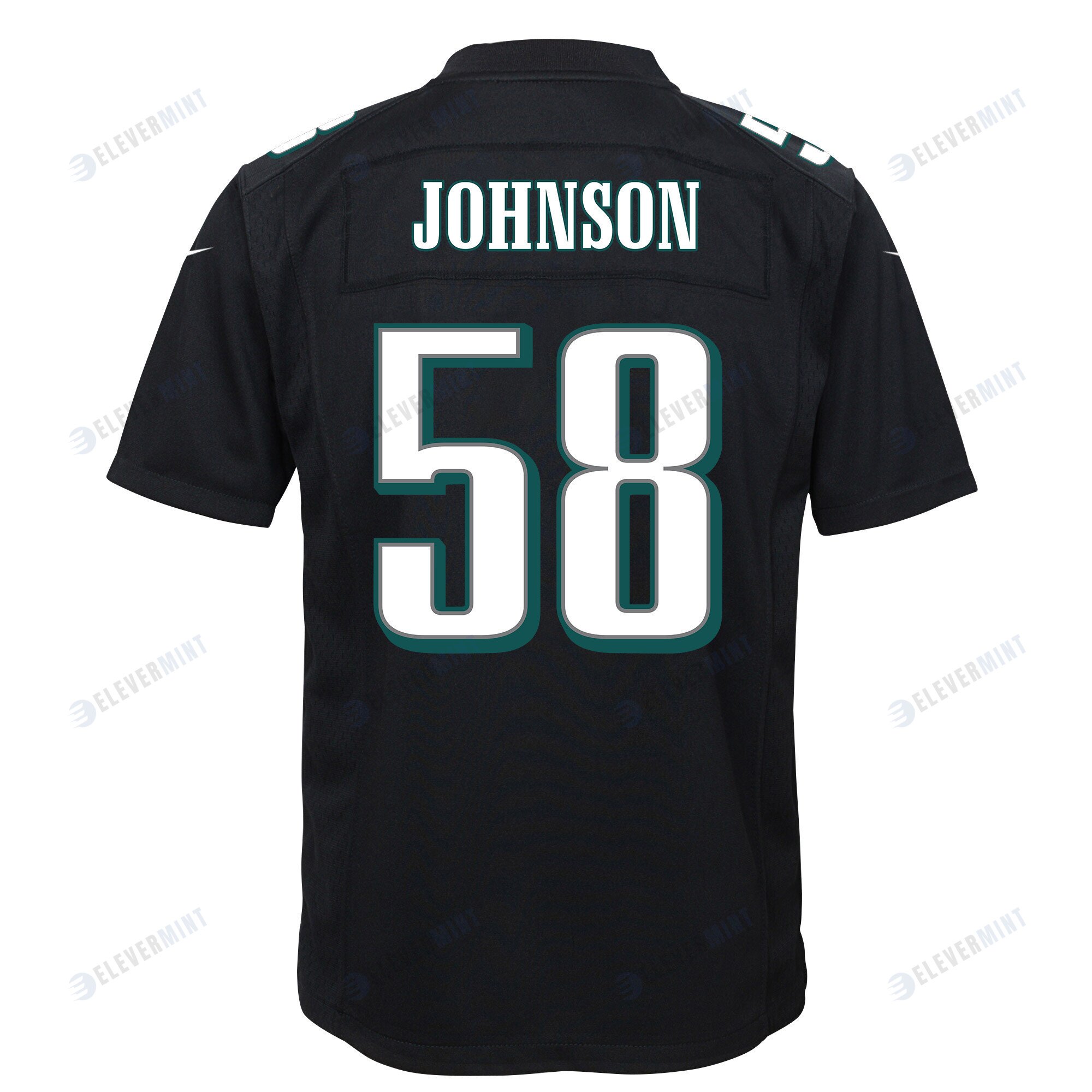 Kyron Johnson 58 Philadelphia Eagles Super Bowl LVII Champions 2 Stars Youth Game Jersey - Black