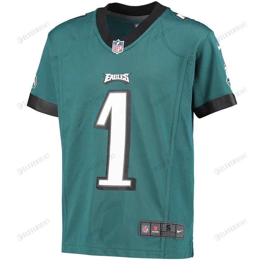 Jalen Hurts 1 Philadelphia Eagles Youth Game Jersey - Midnight Green