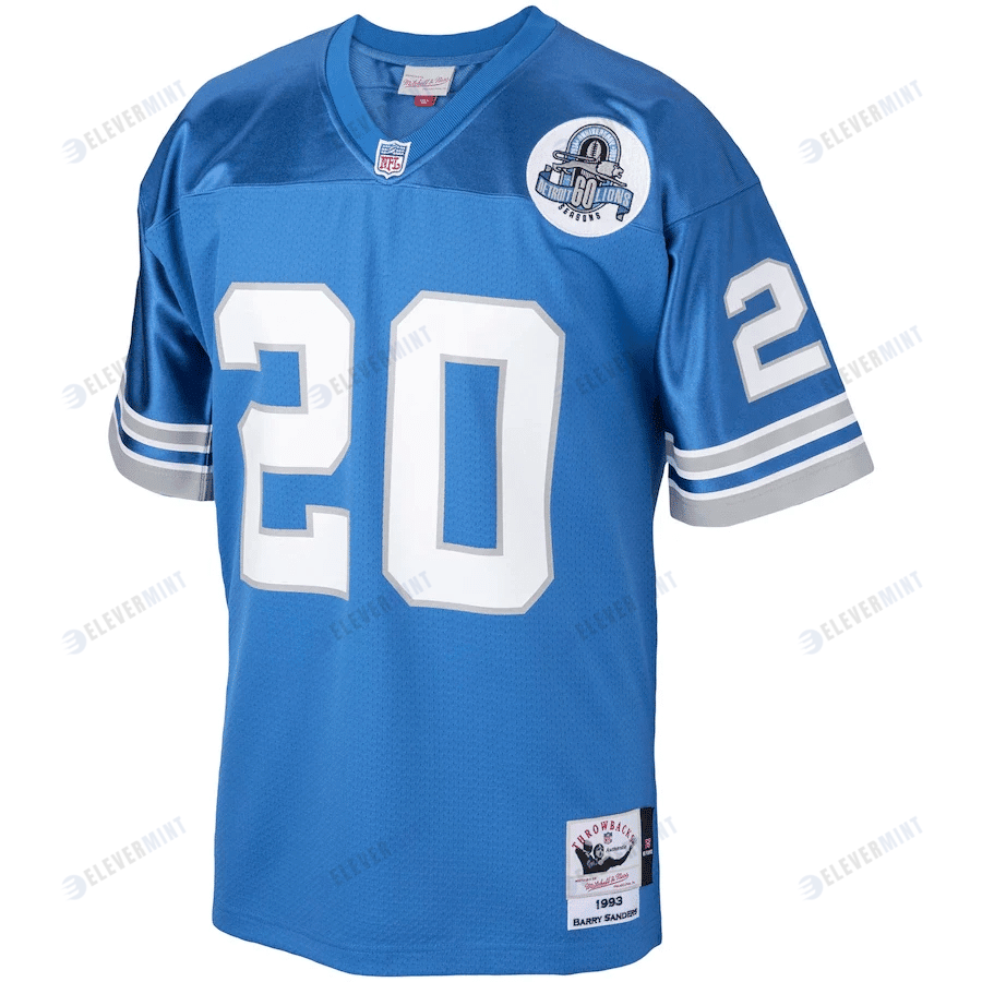 Barry Sanders 20 Detroit Lions Mitchell & Ness 1993 Throwback Retired Player Jersey - Blue