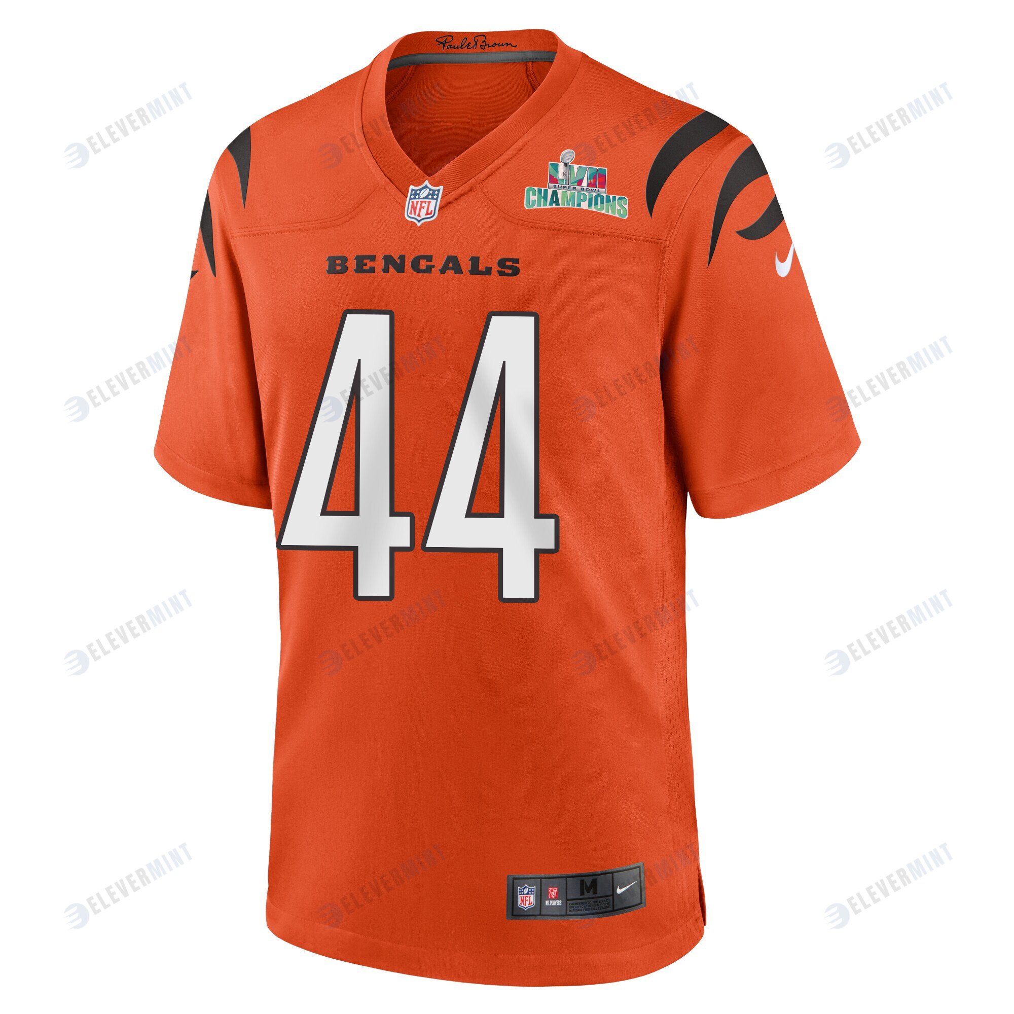 Clay Johnston 44 Cincinnati Bengals Super Bowl LVII Champions Men Alternate Game Jersey - Orange
