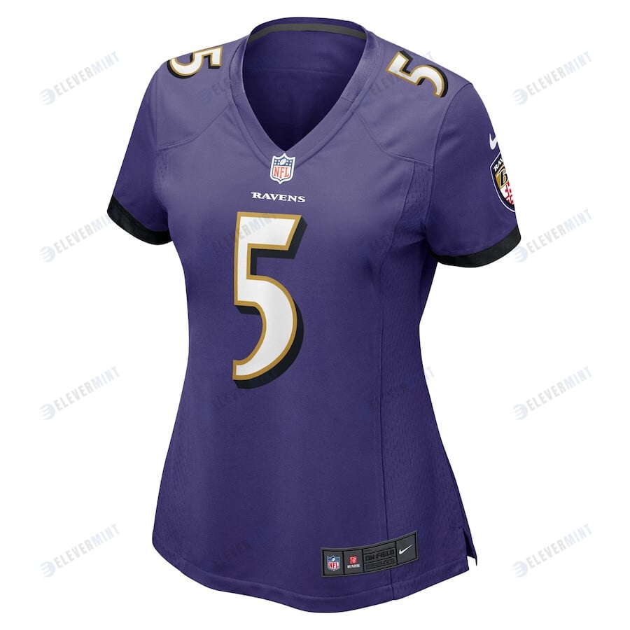 Brett Hundley 5 Baltimore Ravens Women's Home Game Player Jersey - Purple