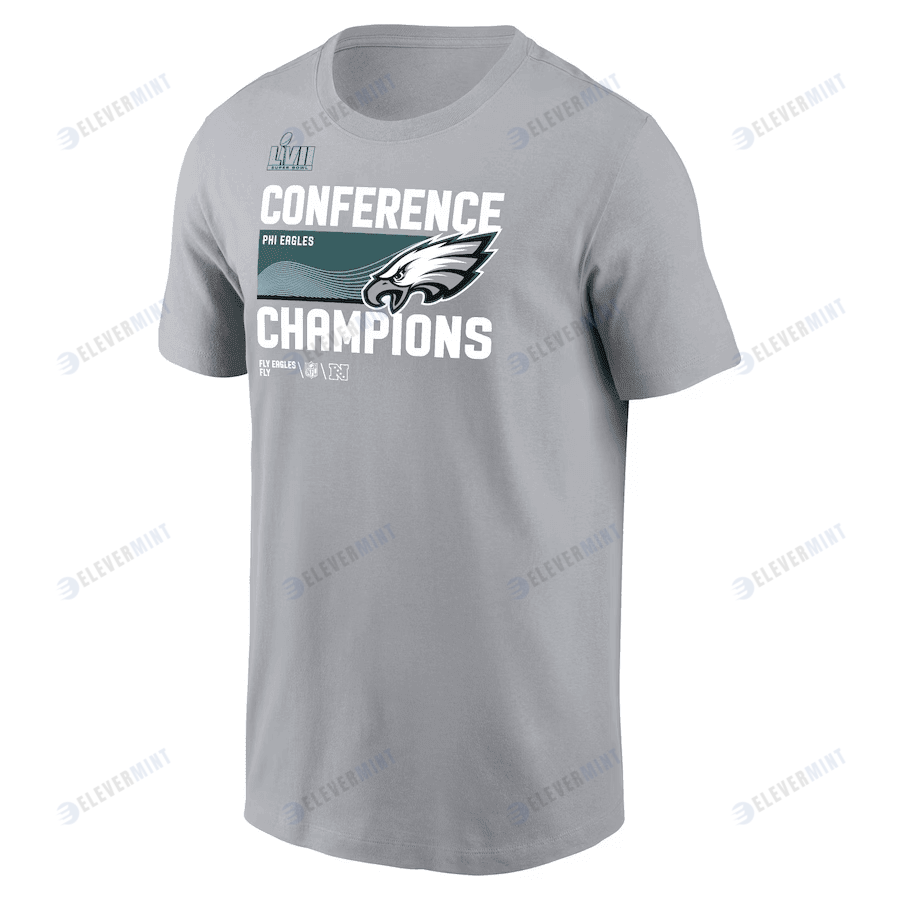 Philadelphia Eagles 2022 NFC Champions Locker Room Trophy Collection T-Shirt - Gray