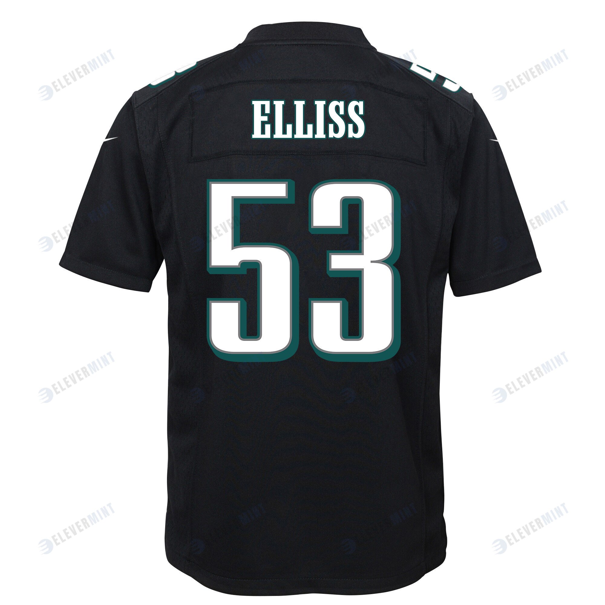 Christian Elliss 53 Philadelphia Eagles Super Bowl LVII Champions 2 Stars Youth Game Jersey - Black