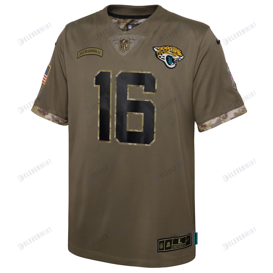 Trevor Lawrence Jacksonville Jaguars 2022 Salute To Service Player Limited Jersey - Olive