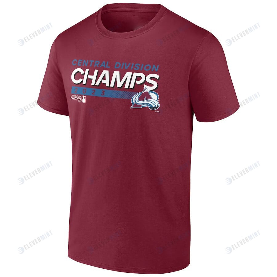 Colorado Avalanche 2023 Central Division Champions T-Shirt - Burgundy
