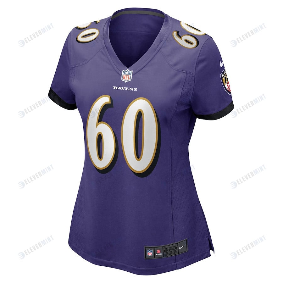 Steven Means 60 Baltimore Ravens Women's Game Player Jersey - Purple