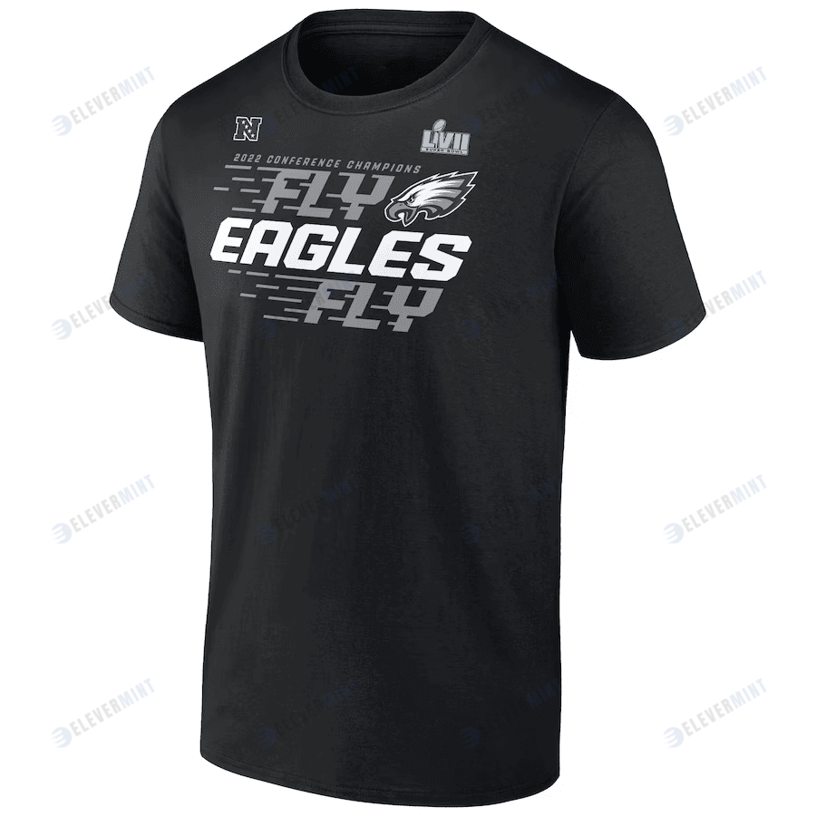 Philadelphia Eagles 2022 NFC Champions Team Slogan T-Shirt - Black