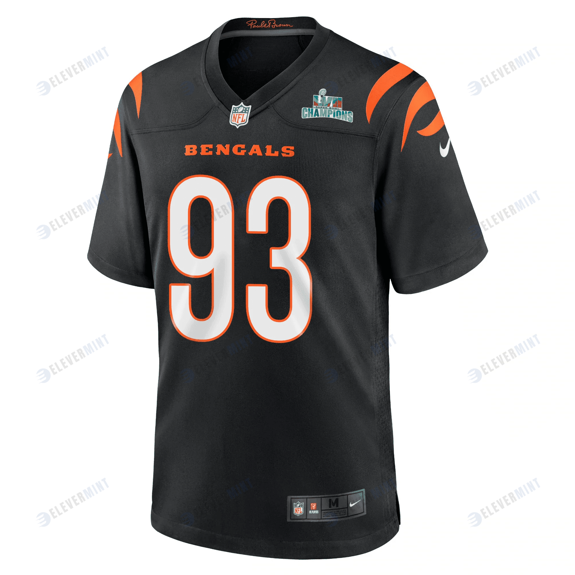 Jeff Gunter 93 Cincinnati Bengals Super Bowl LVII Champions Men Game Jersey - Black