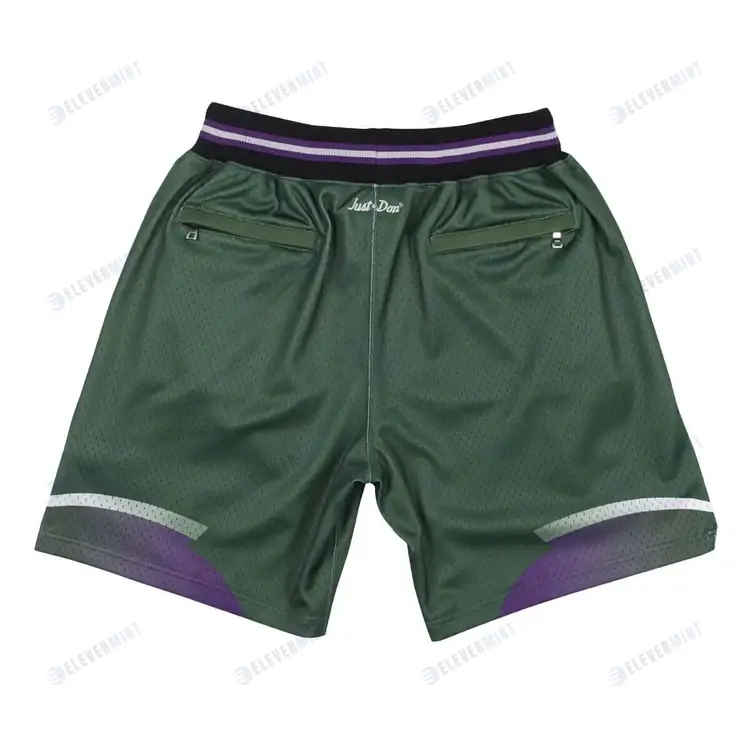 Milwaukee Bucks NBA Retro Shorts - Olive
