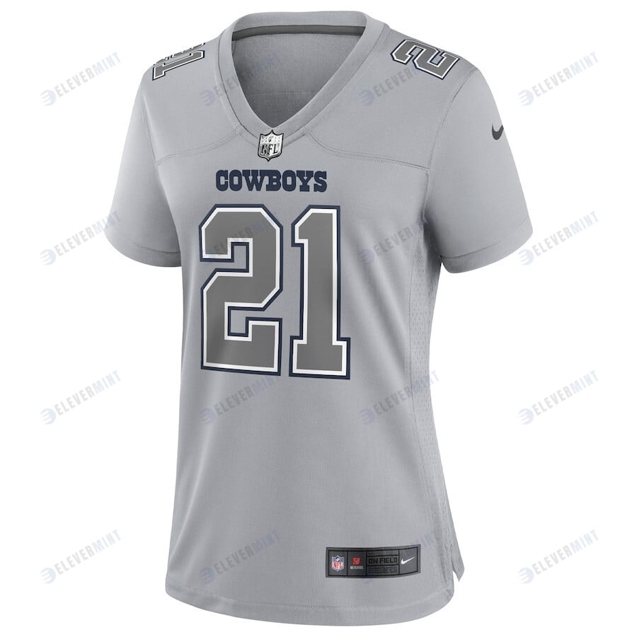Ezekiel Elliott Dallas Cowboys Women's Atmosphere Fashion Game Jersey - Gray