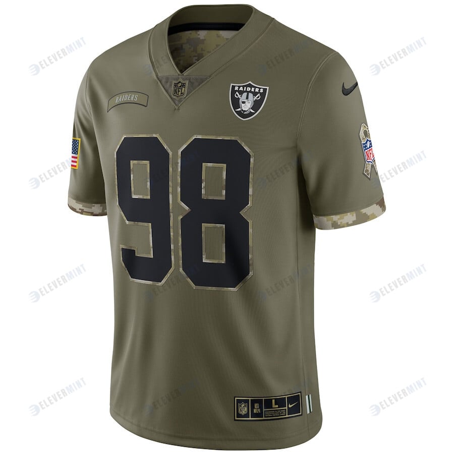 Maxx Crosby Las Vegas Raiders 2022 Salute To Service Limited Jersey - Olive
