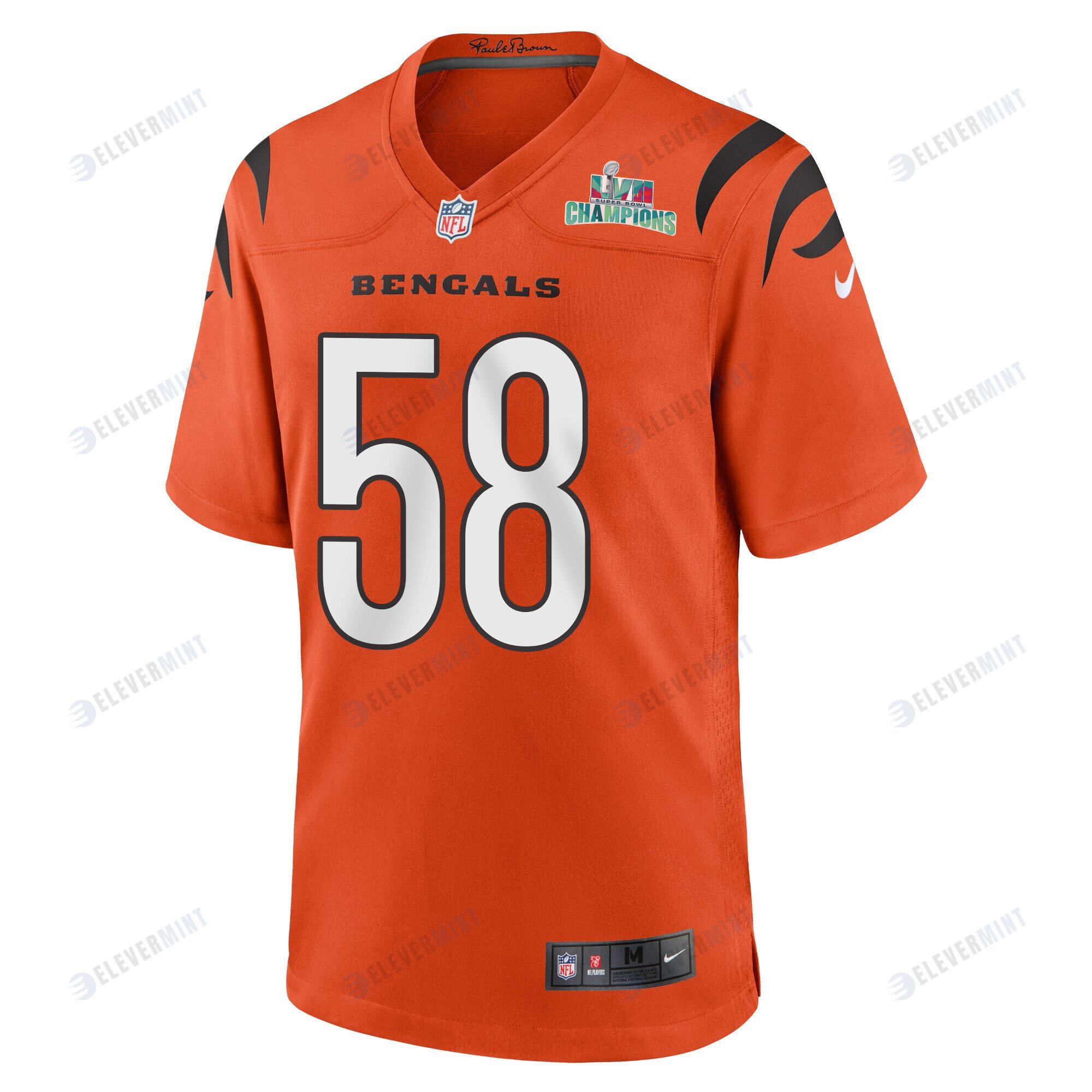 Joseph Ossai 58 Cincinnati Bengals Super Bowl LVII Champions Men Alternate Game Jersey - Orange