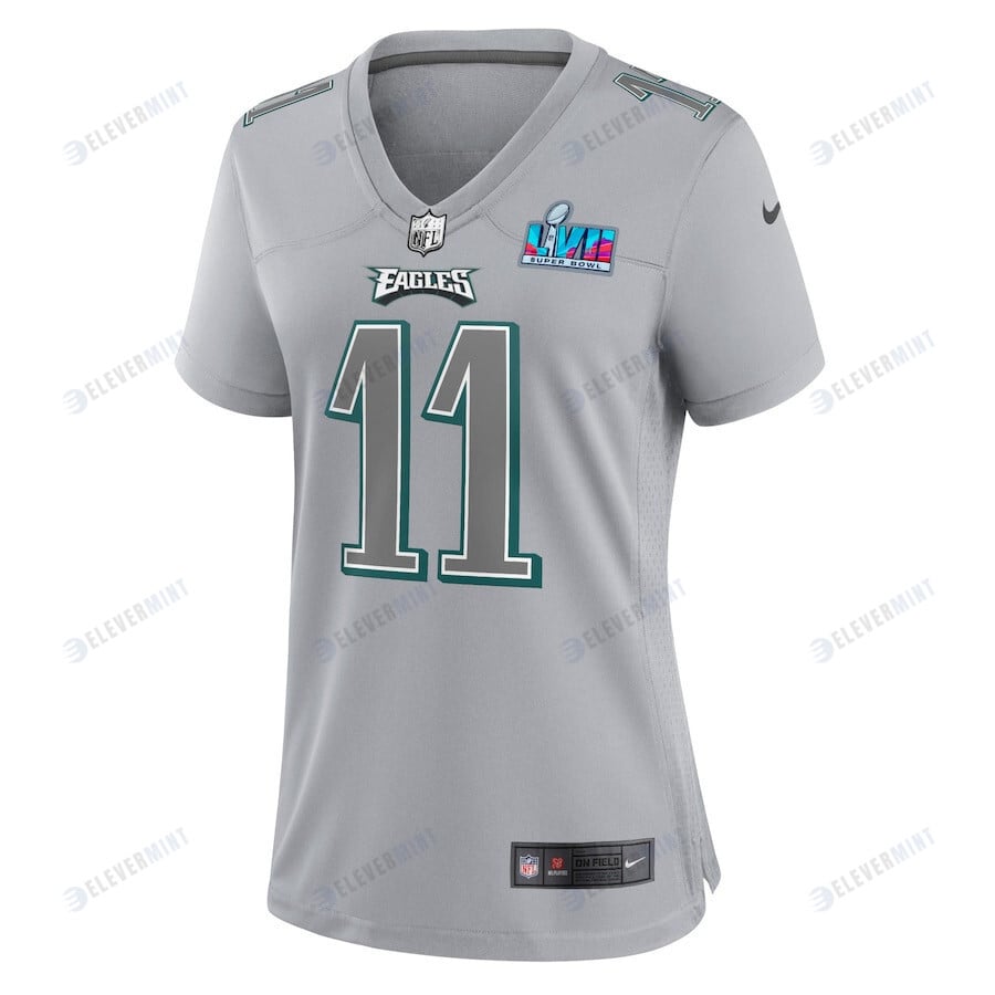 A.J. Brown 11 Philadelphia Eagles Women Super Bowl LVII Patch Atmosphere Fashion Game Jersey - Gray