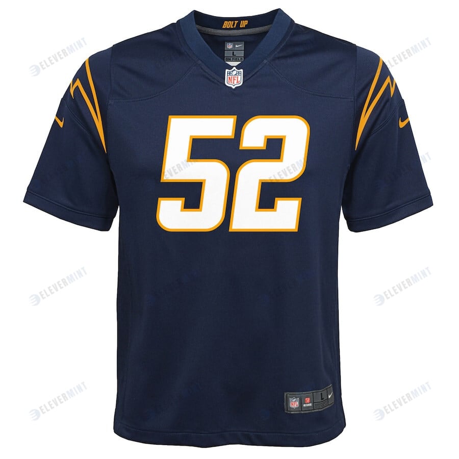Khalil Mack 52 Los Angeles Chargers Youth Alternate Game Jersey - Navy