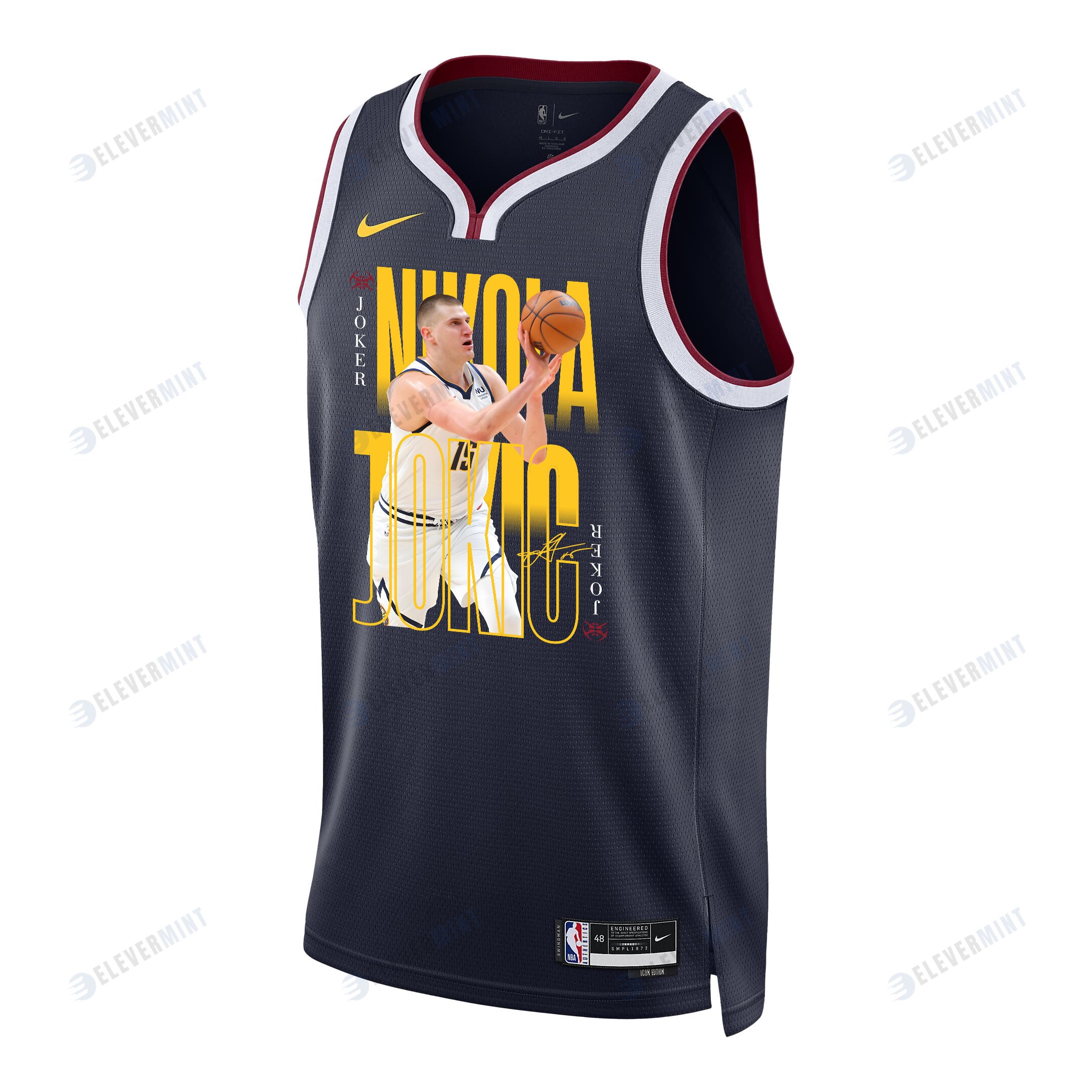 Nikola Jokic 15 Denver Nuggets Joker's Gold 2023 NBA Champions Swingman Jersey - Black