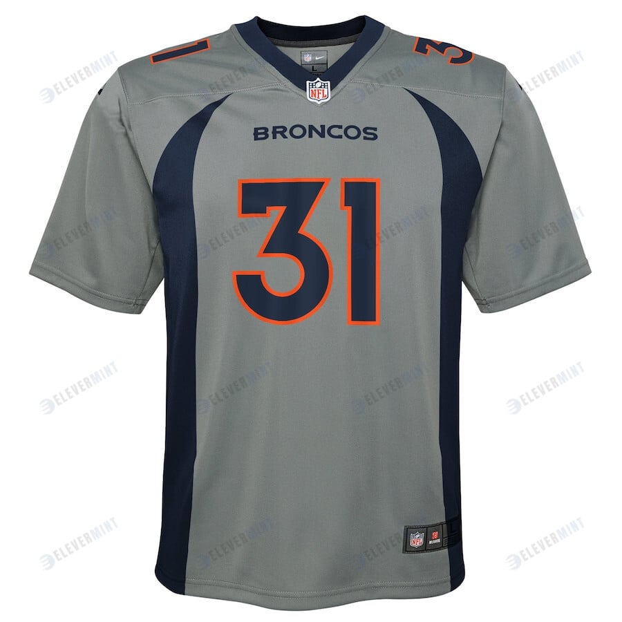 Justin Simmons Denver Broncos Youth Inverted Game Jersey - Gray
