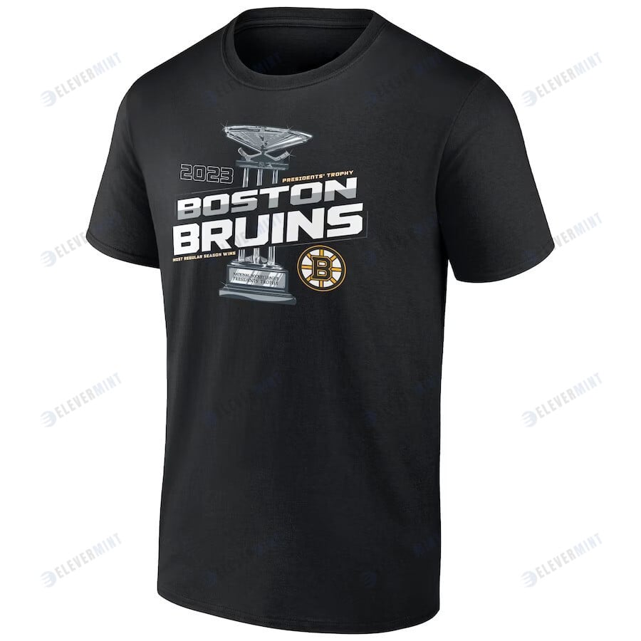 Boston Bruins 2023 Presidents' Trophy T-Shirt - Black