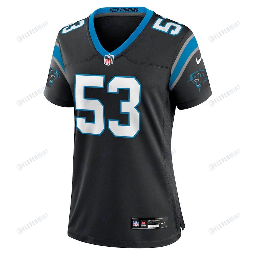 Claudin Cherelus 53 Carolina Panthers Women's Team Game Jersey - Black