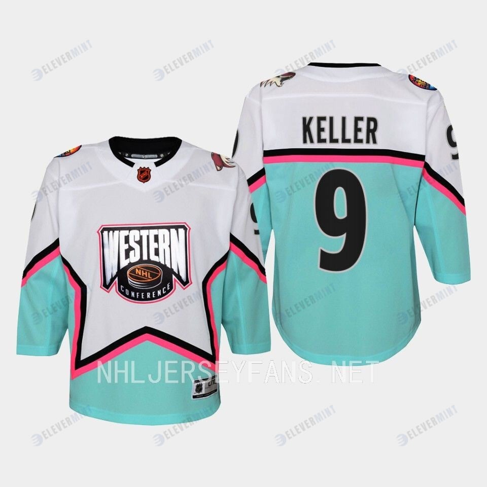 Clayton Keller 9 Arizona Coyotes 2023 All-Star Game Jersey White Equipment