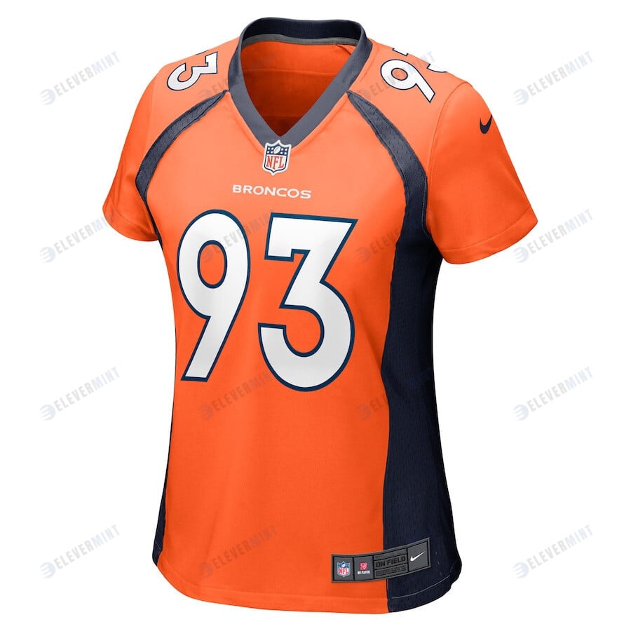 Troy Jones 93 Denver Broncos Women's Game Jersey - Orange