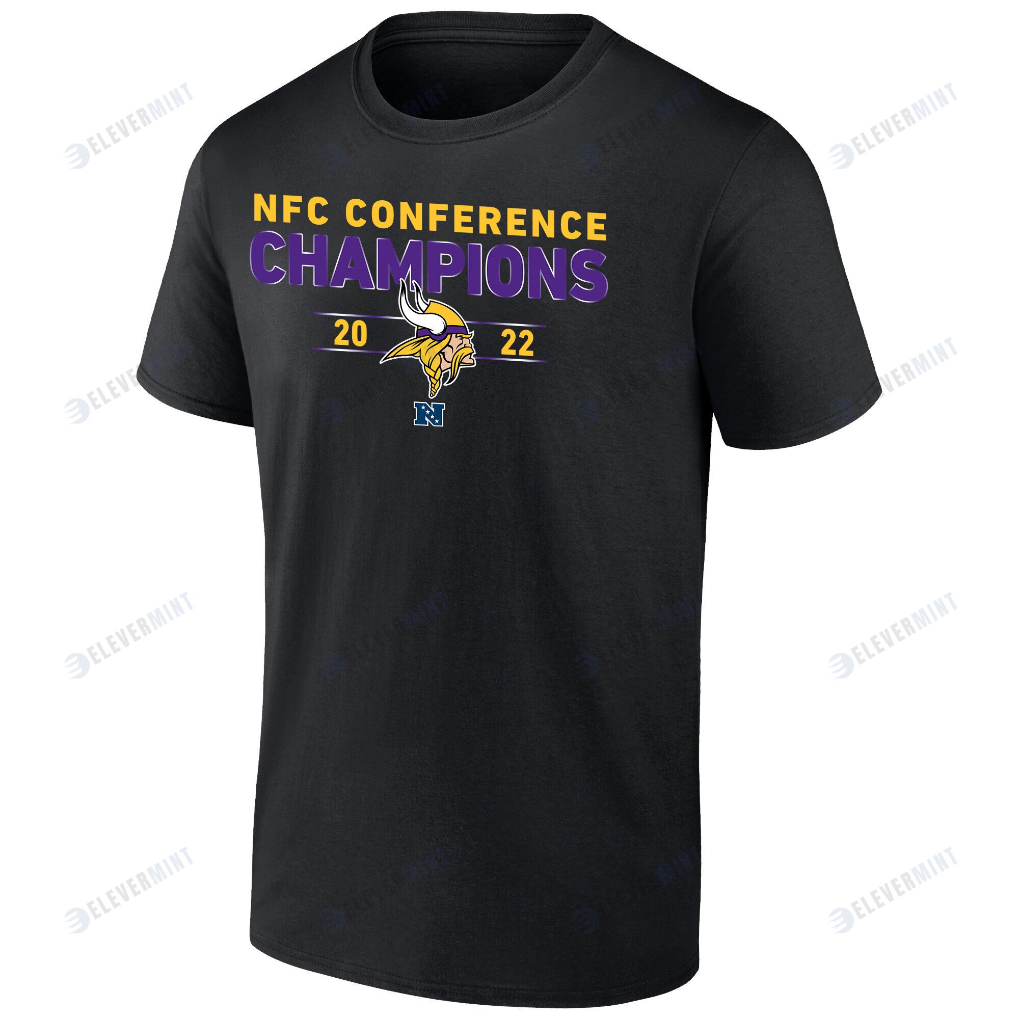 Minnesota Vikings 2022 NFC Conference Champions Kick T-Shirt - Black