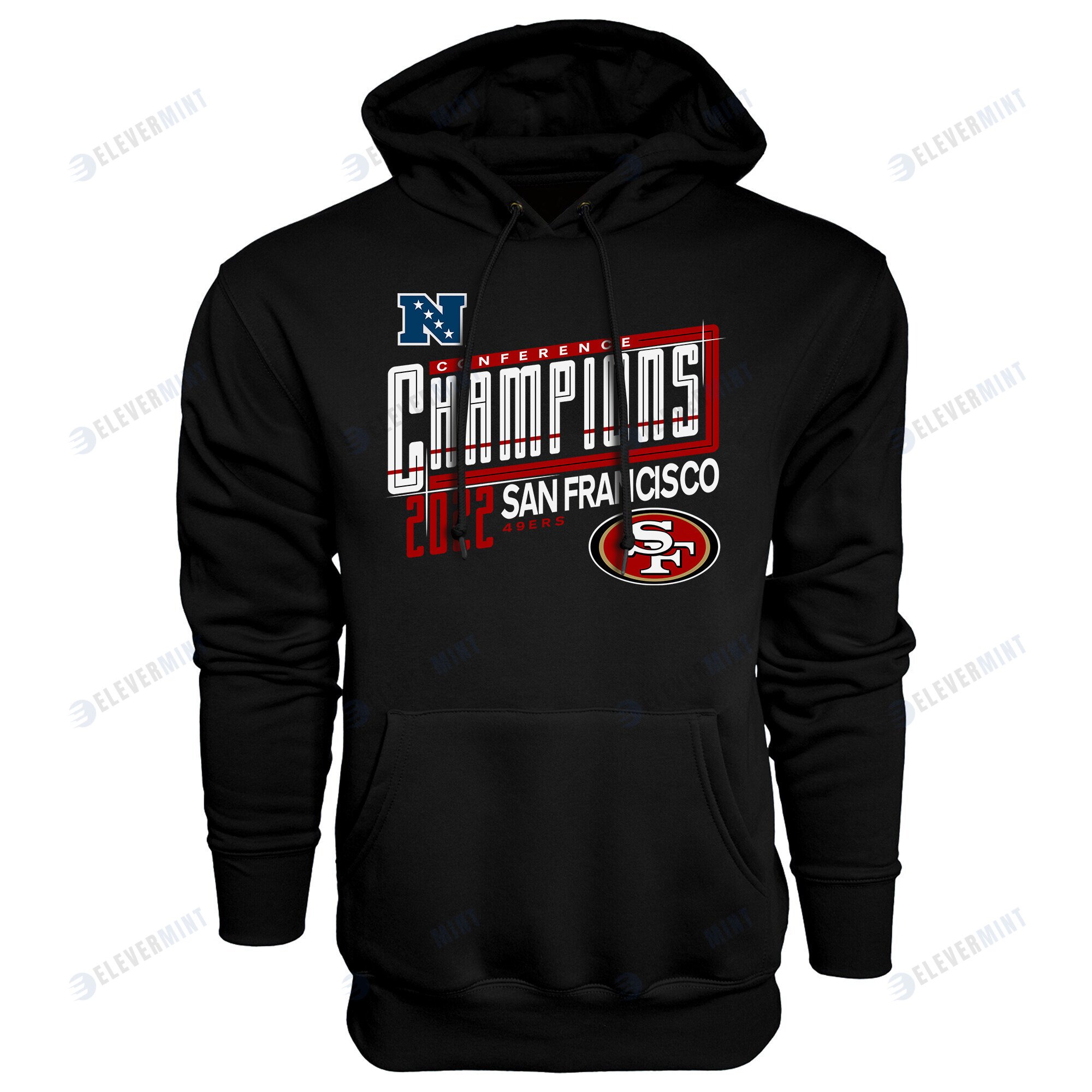 San Francisco 49ers 2022 NFC Conference Champions Kick Hoodie - Black
