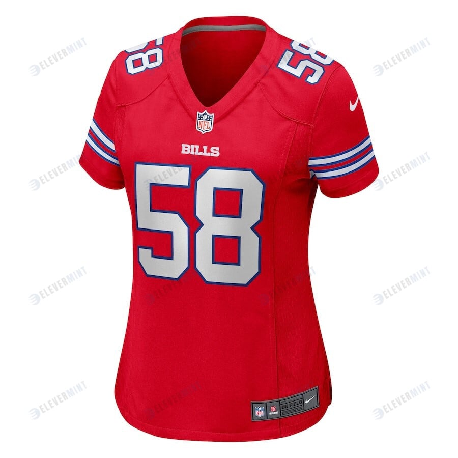 Matt Milano 58 Buffalo Bills Women's Alternate Game Jersey - Red