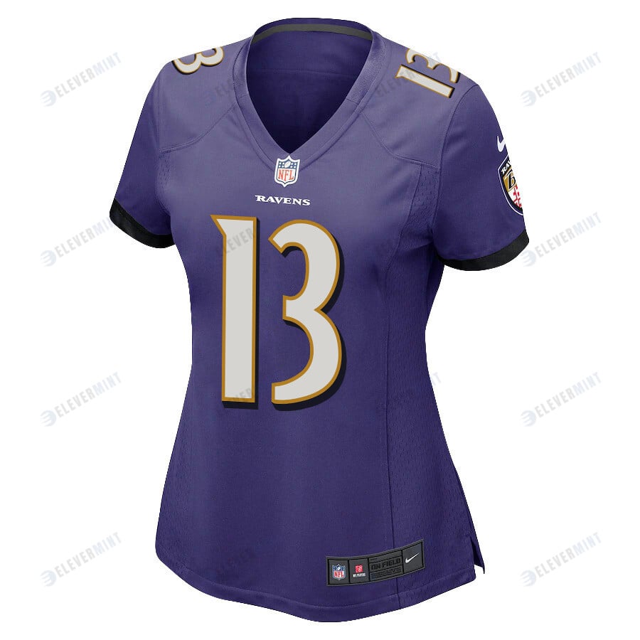 Odell Beckham Jr. 13 Baltimore Ravens Game Women Jersey - Purple