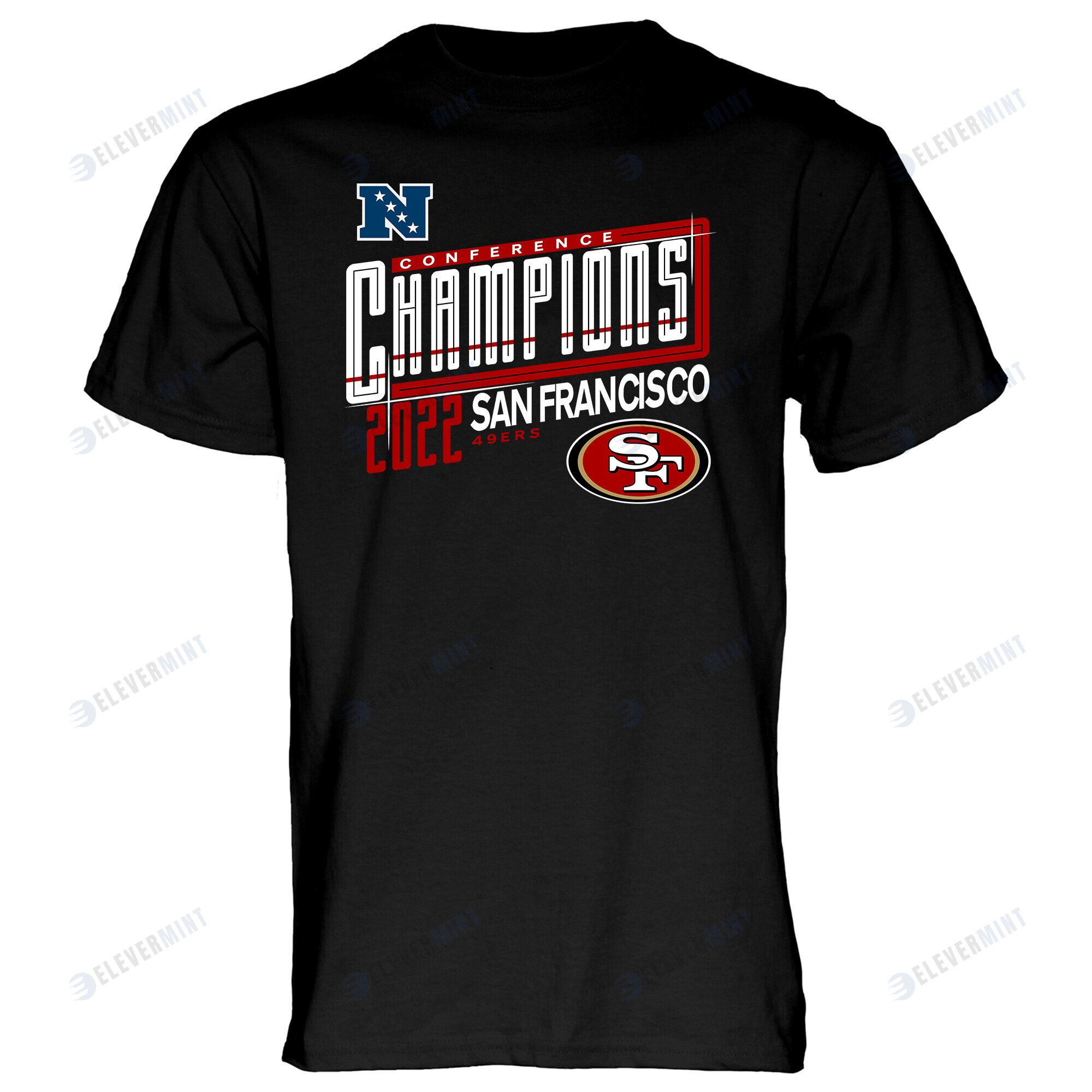 San Francisco 49ers 2022 NFC Conference Champions Kick T-Shirt - Black