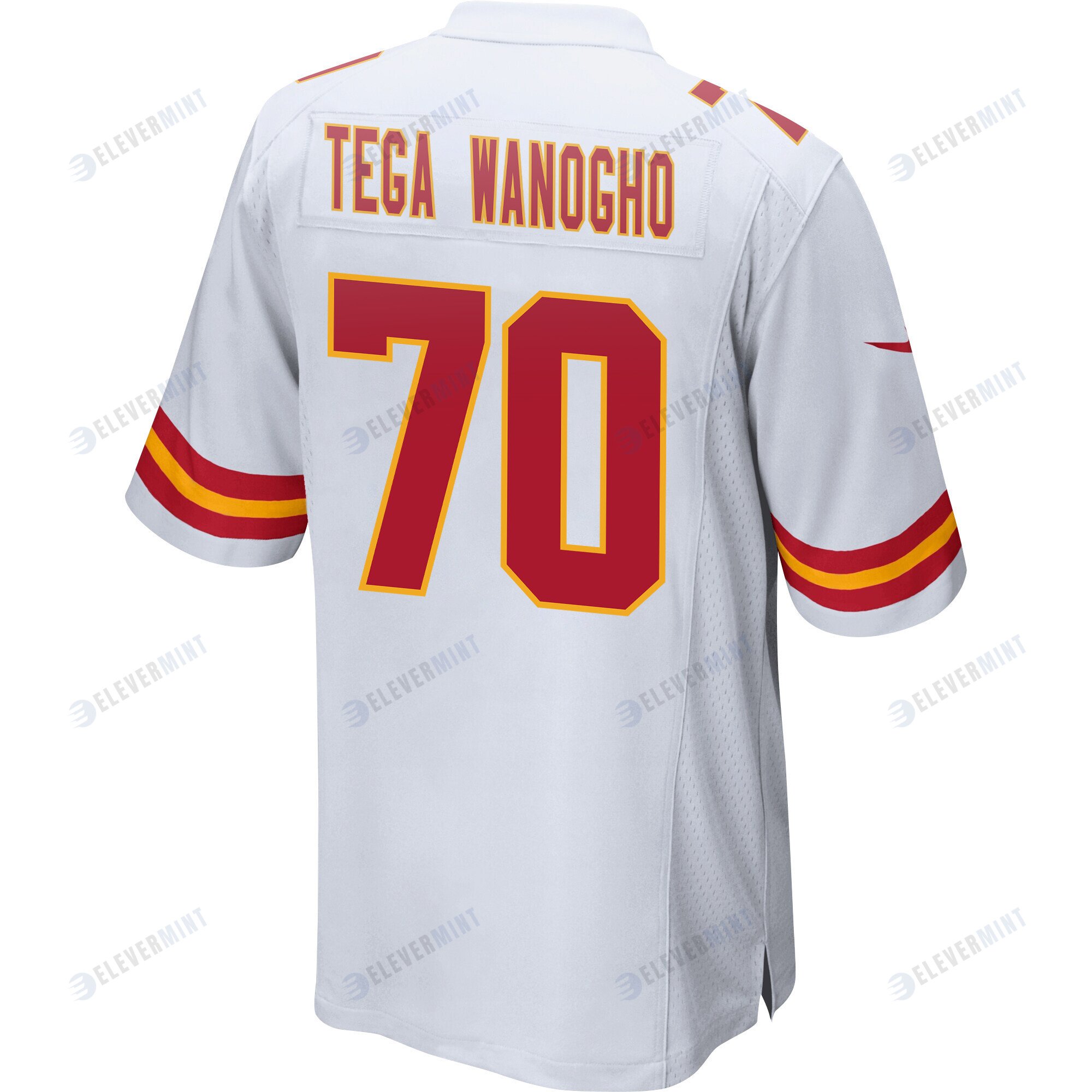 Prince Tega Wanogho 70 Kansas City Chiefs Super Bowl LVII Champions 3 Stars Men Game Jersey - White