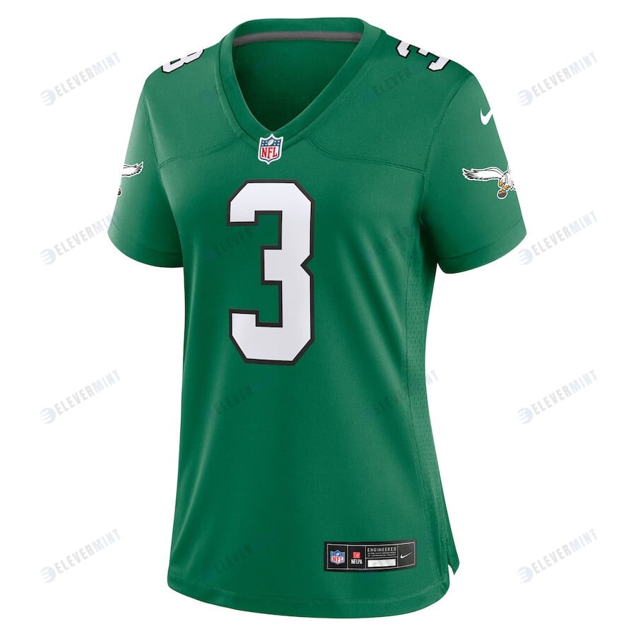 Nolan Smith 3 Philadelphia Eagles Women Alternate Game Jersey - Kelly Green
