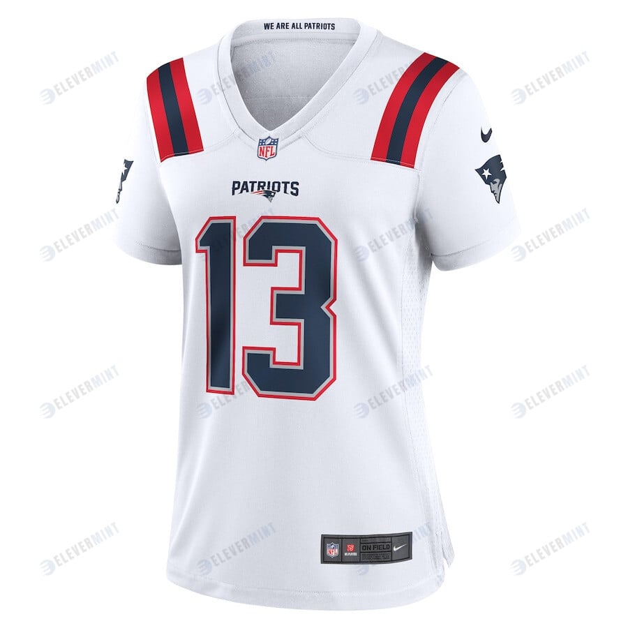 Jack Jones 13 New England Patriots Women's Game Player Jersey - White