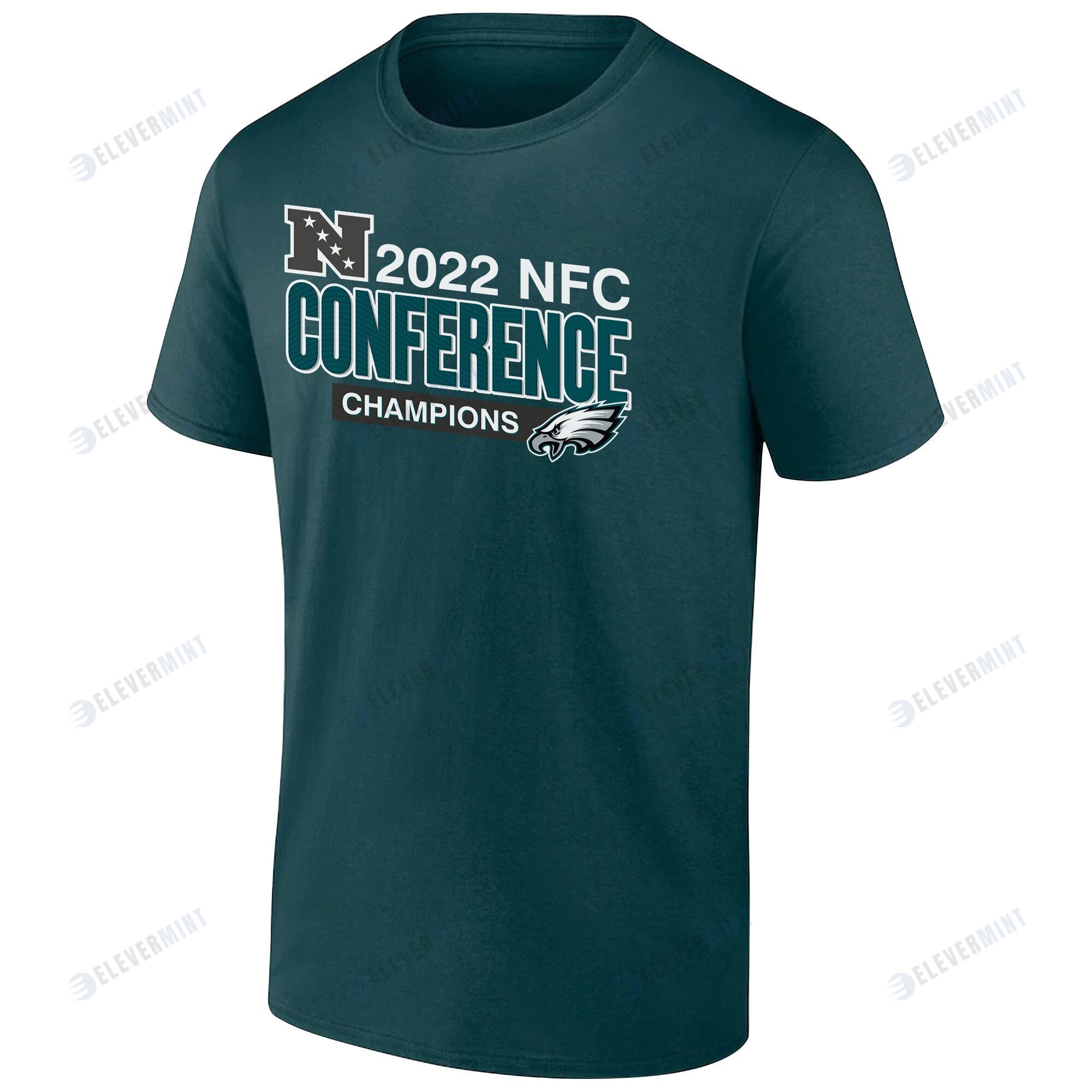 Philadelphia Eagles 2022 NFC Conference Champions Divide & Conquer T-Shirt - Midnight Green