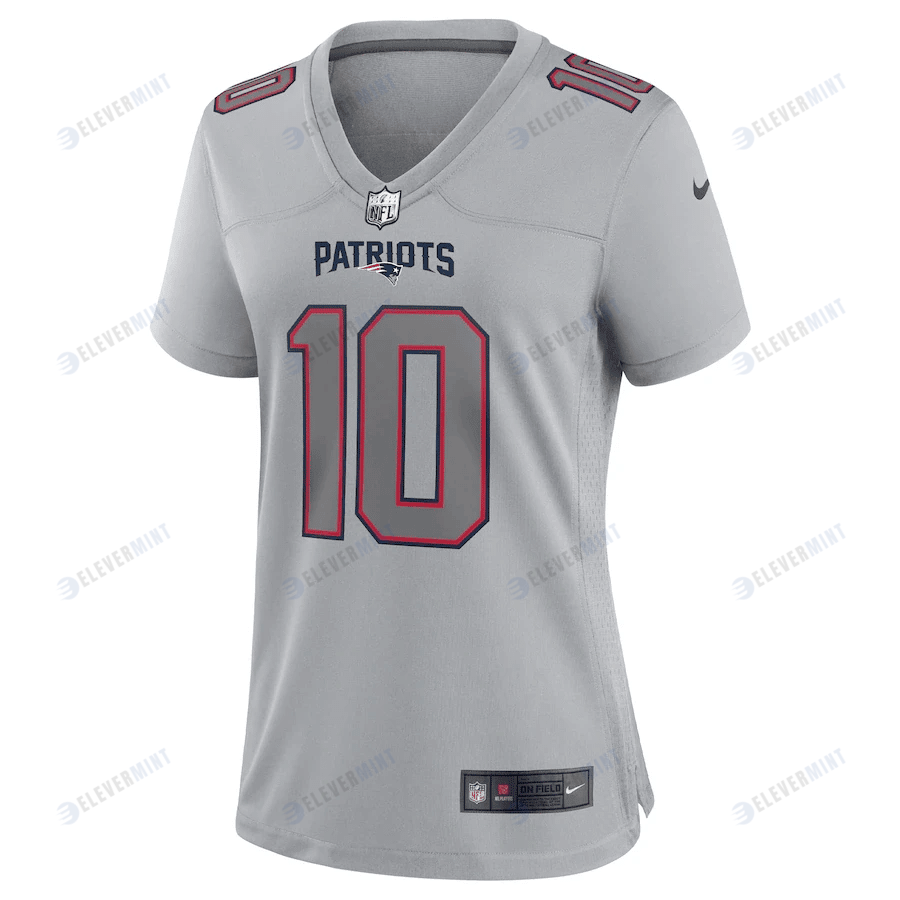 Mac Jones New England Patriots Women's Atmosphere Fashion Game Jersey - Gray