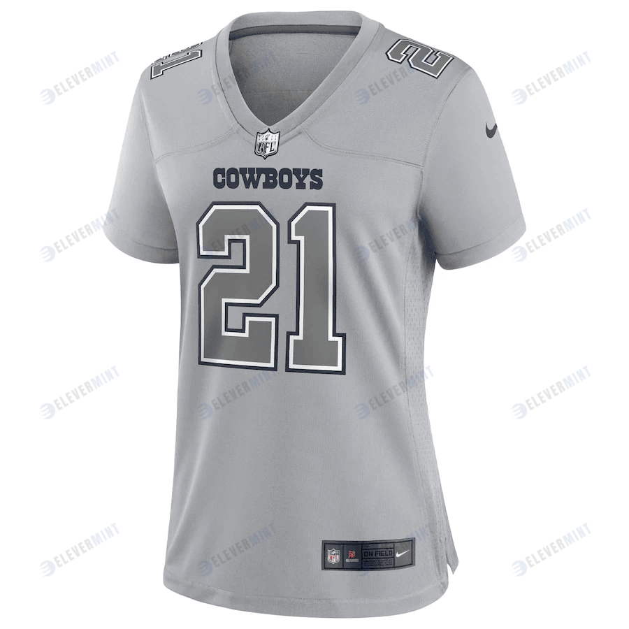 Ezekiel Elliott Dallas Cowboys Women's Atmosphere Fashion Game Jersey - Gray
