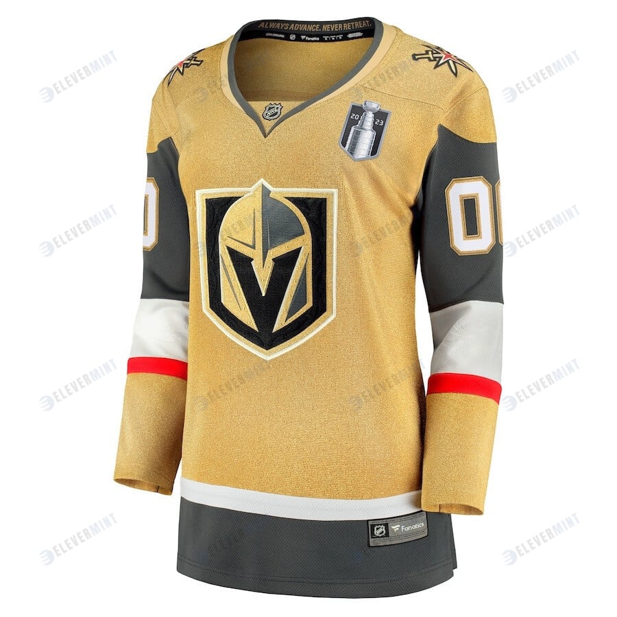 Custom 00 Vegas Golden Knights Women's 2023 Stanley Cup Final Home Breakaway Jersey - Gold