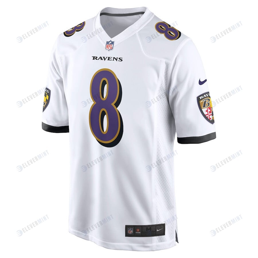 Lamar Jackson 8 Baltimore Ravens Game Jersey - White