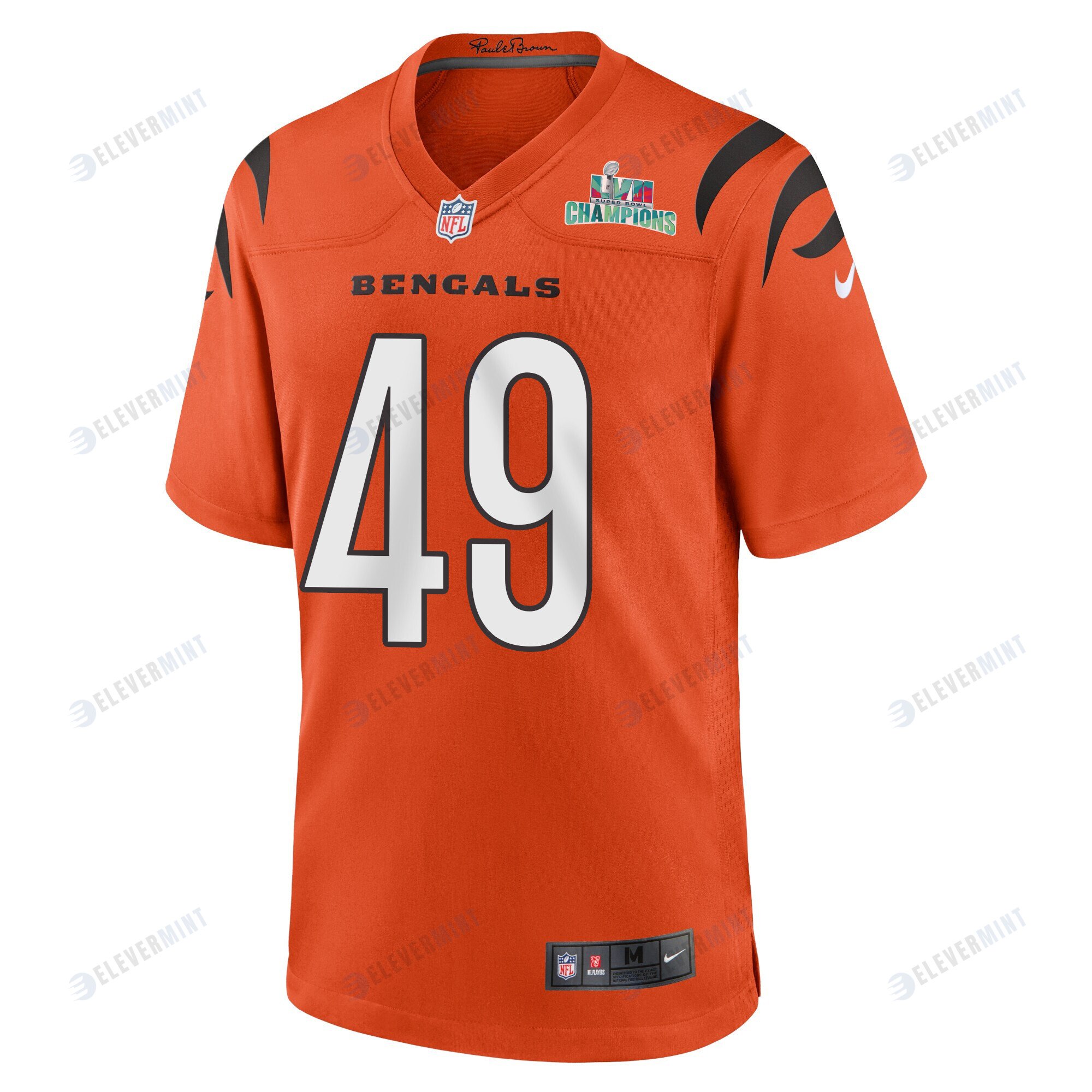 Joe Bachie 49 Cincinnati Bengals Super Bowl LVII Champions Men Alternate Game Jersey - Orange