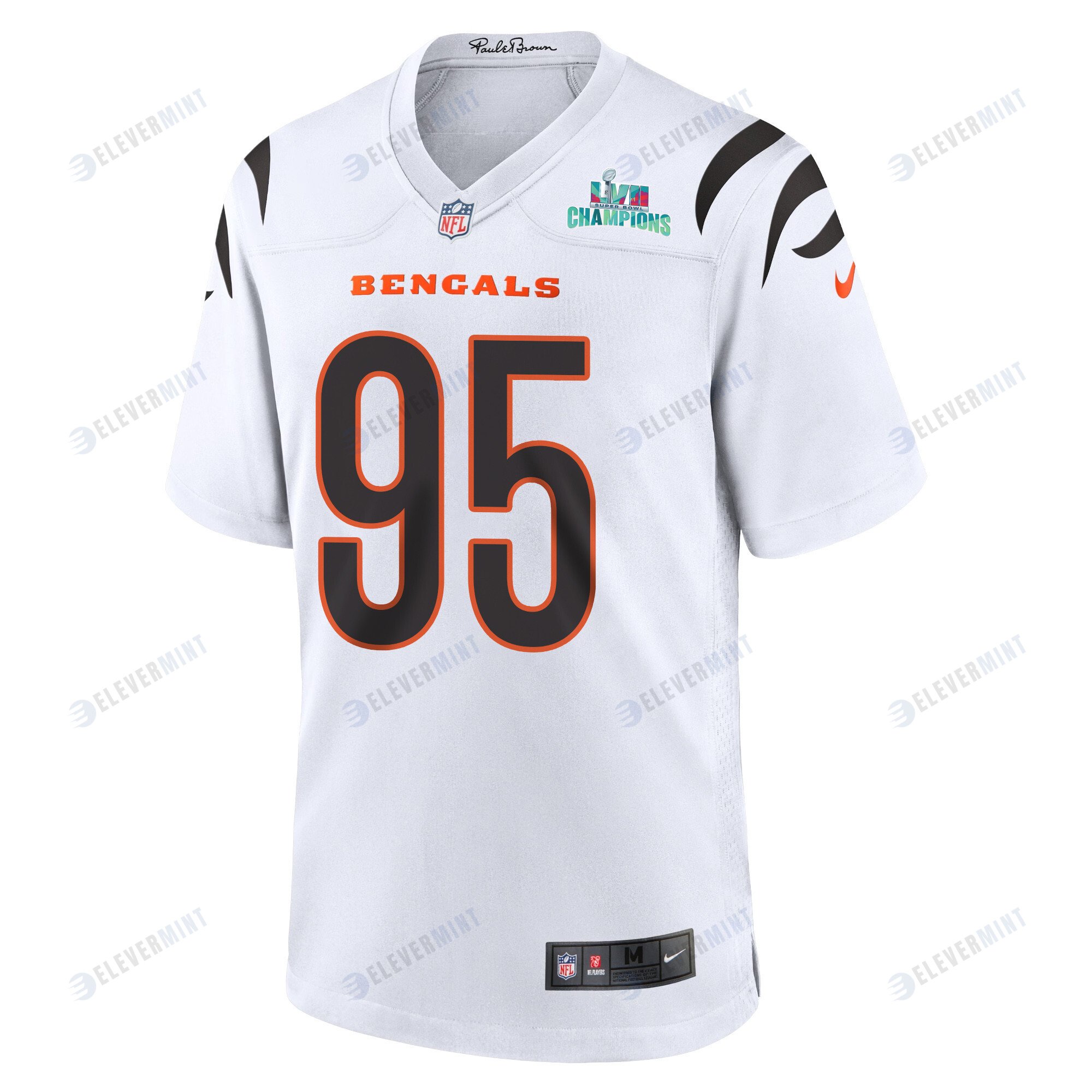 Zach Carter 95 Cincinnati Bengals Super Bowl LVII Champions Men Game Jersey - White