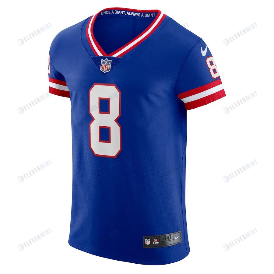 Daniel Jones 8 New York Giants Classic Vapor Elite Player Jersey - Royal