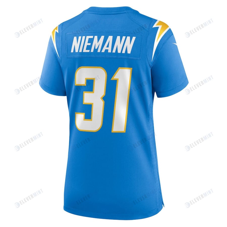 Nick Niemann 31 Los Angeles Chargers Women's Game Player Jersey - Powder Blue