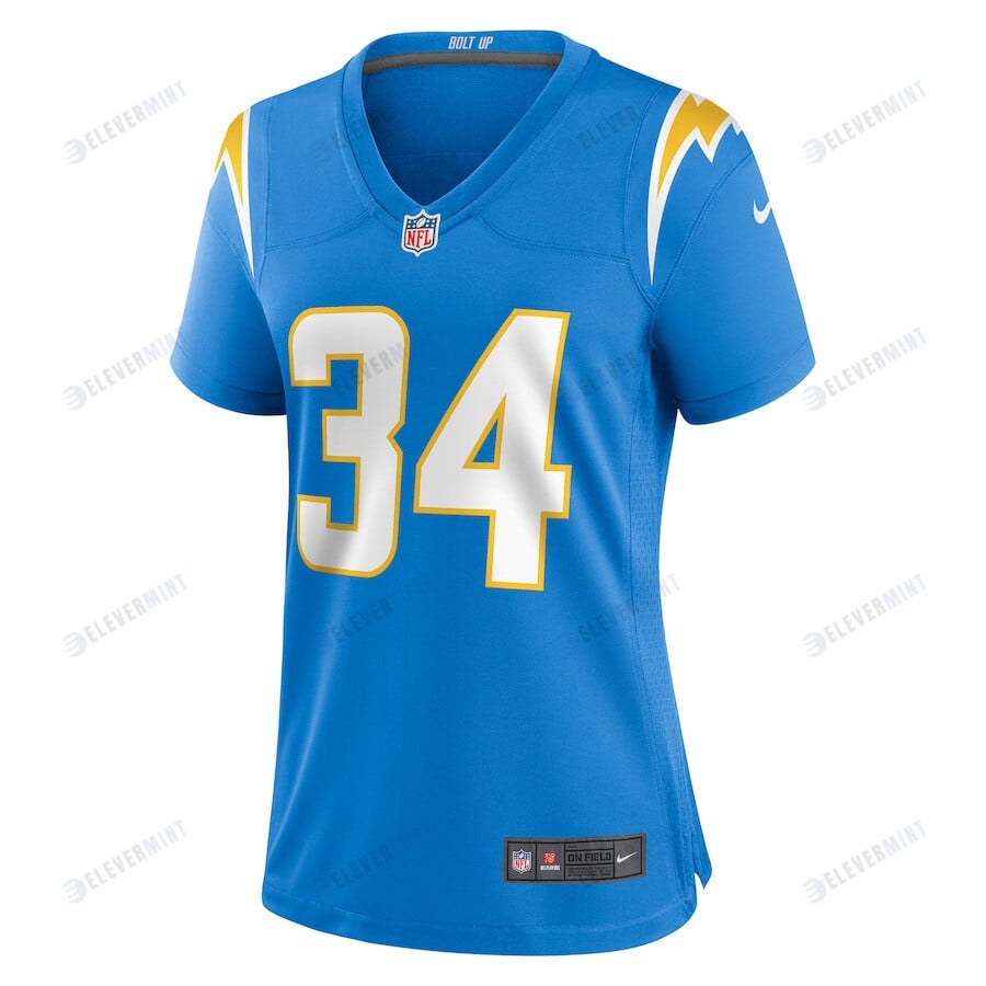 Larry Rountree III 34 Los Angeles Chargers Women's Player Game Jersey - Powder Blue