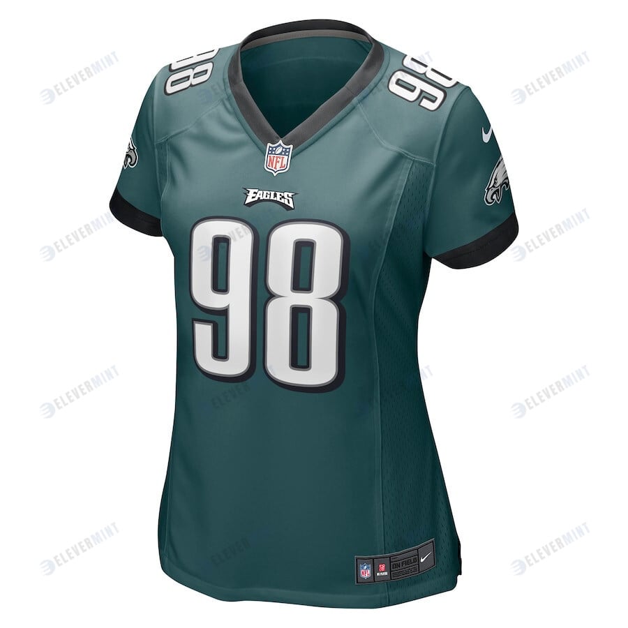 Jalen Carter 98 Philadelphia Eagles 2023 NFL Draft Game Women Jersey - Midnight Green