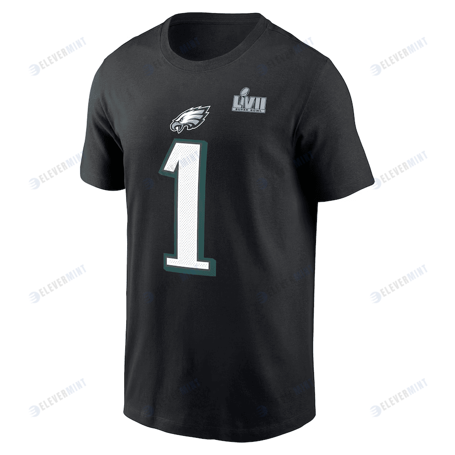 Jalen Hurts Philadelphia Eagles Super Bowl LVII T-Shirt - Black