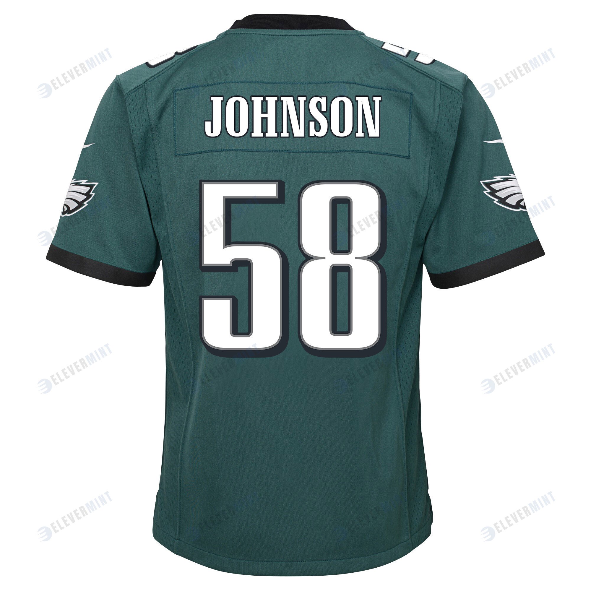 Kyron Johnson 58 Philadelphia Eagles Super Bowl LVII Champions 2 Stars 2 Stars Youth Game Jersey - Black