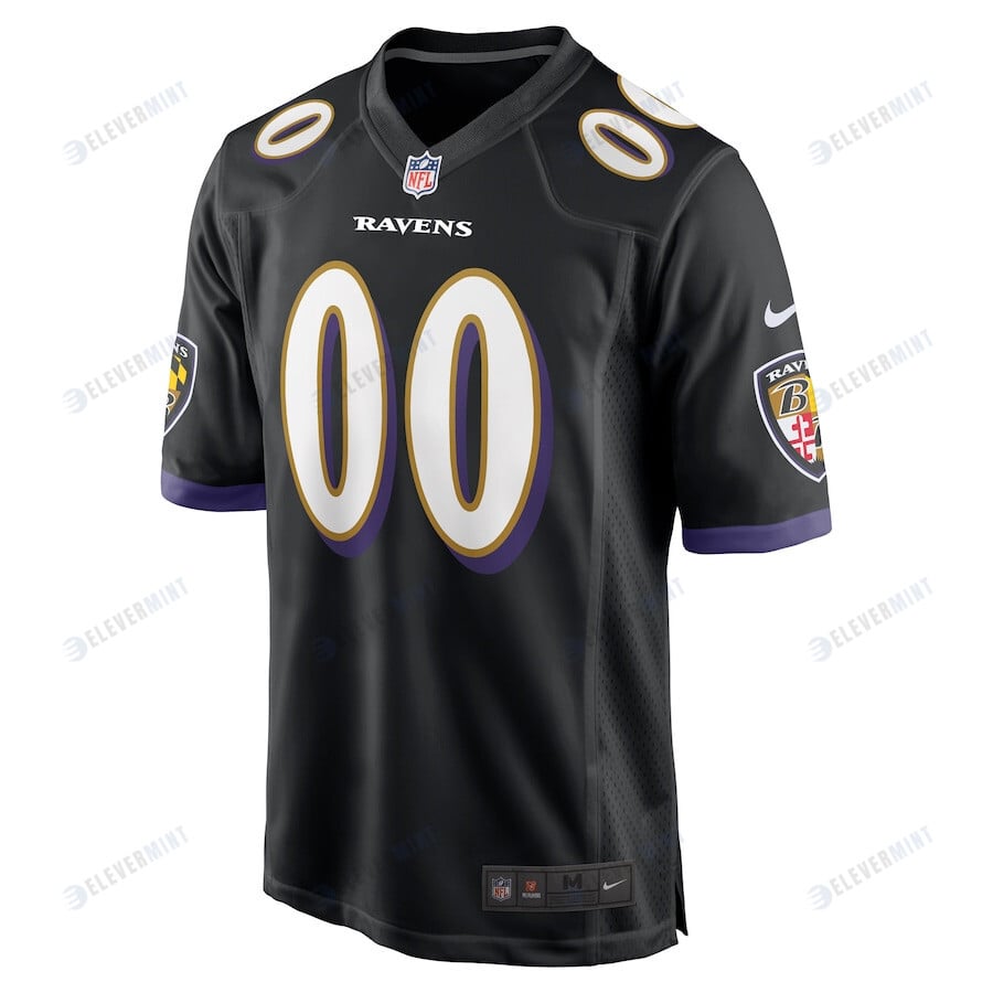 Baltimore Ravens Alternate Custom 00 Game Jersey - Black