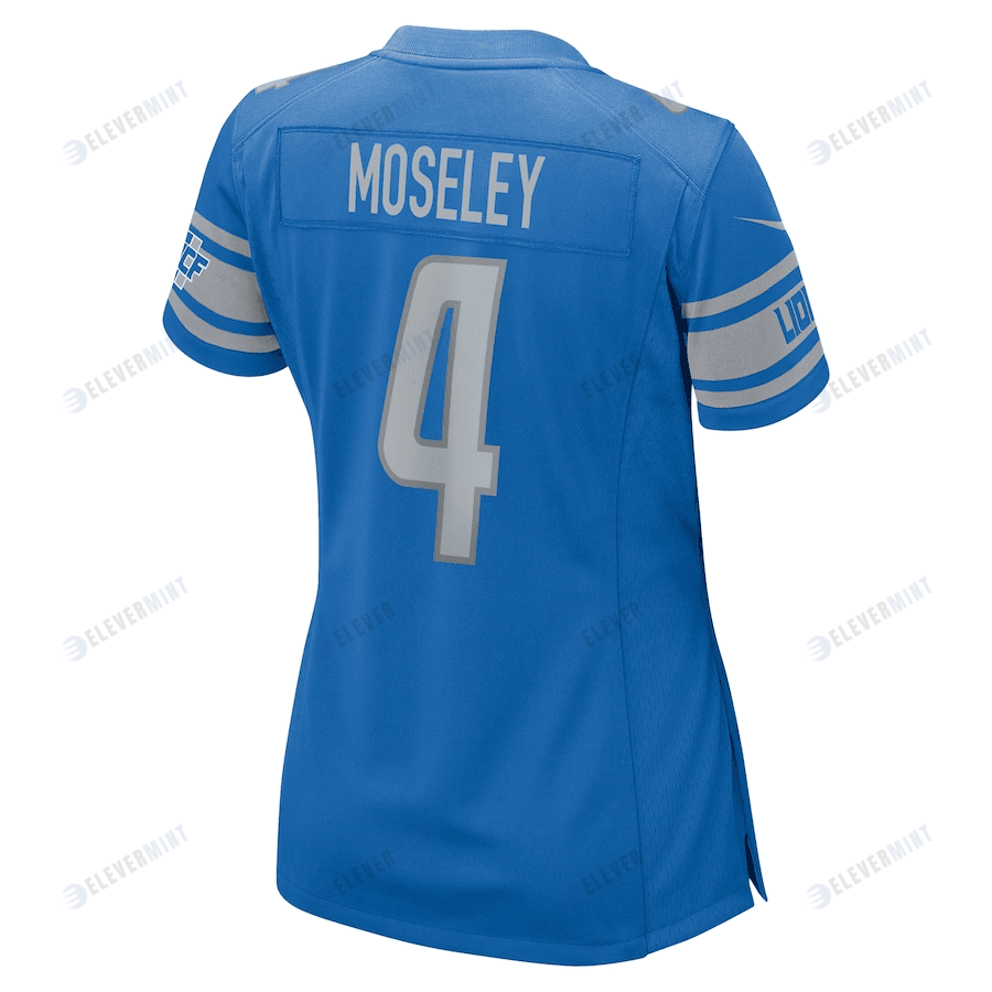 Emmanuel Moseley 4 Detroit Lions Women Game Jersey - Blue