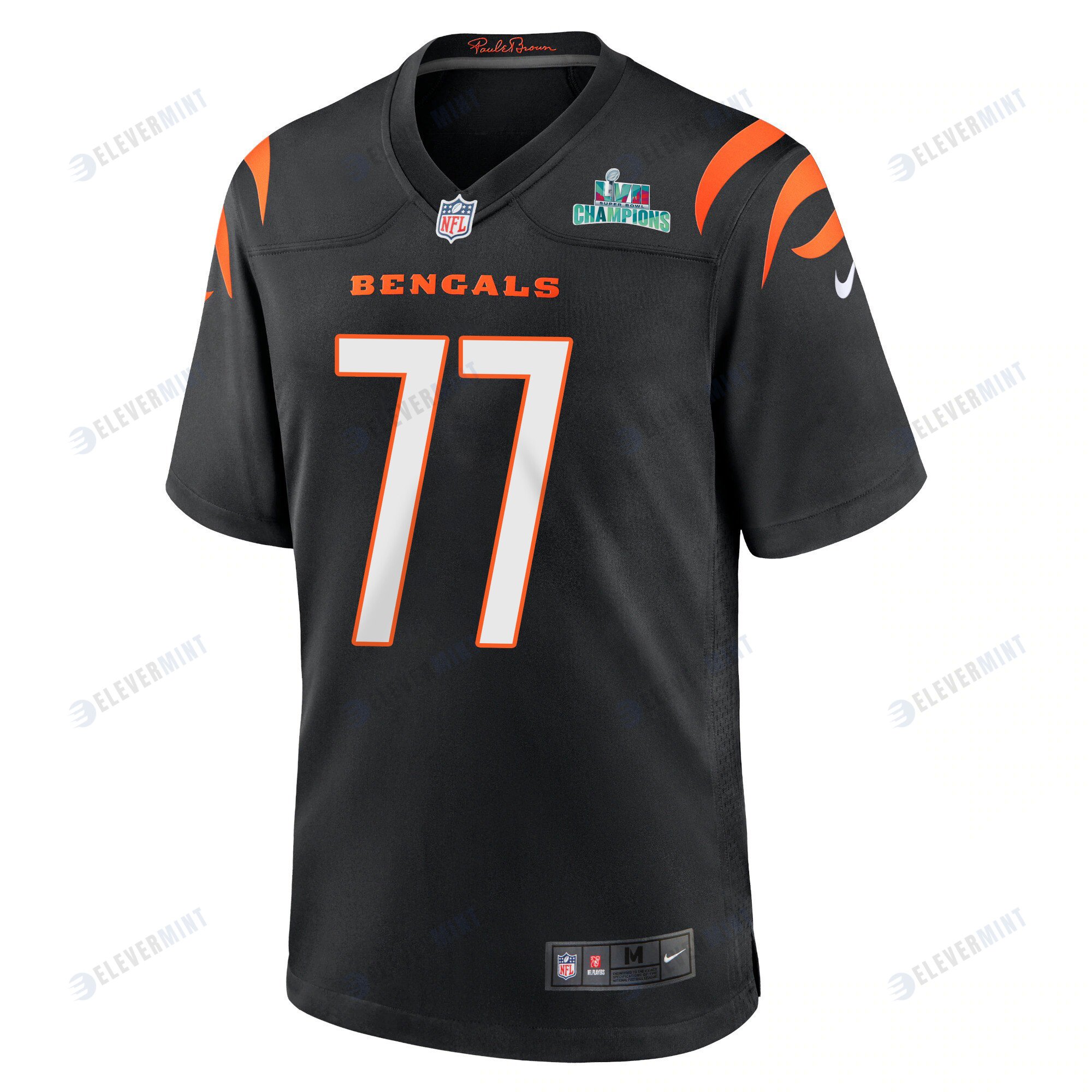 Hakeem Adeniji 77 Cincinnati Bengals Super Bowl LVII Champions Men Game Jersey - Black